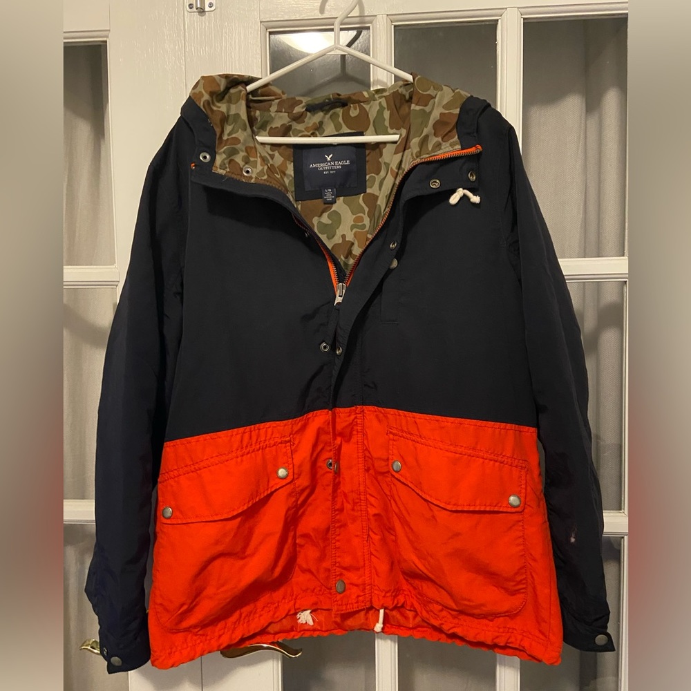 American Eagle red and black light jacket